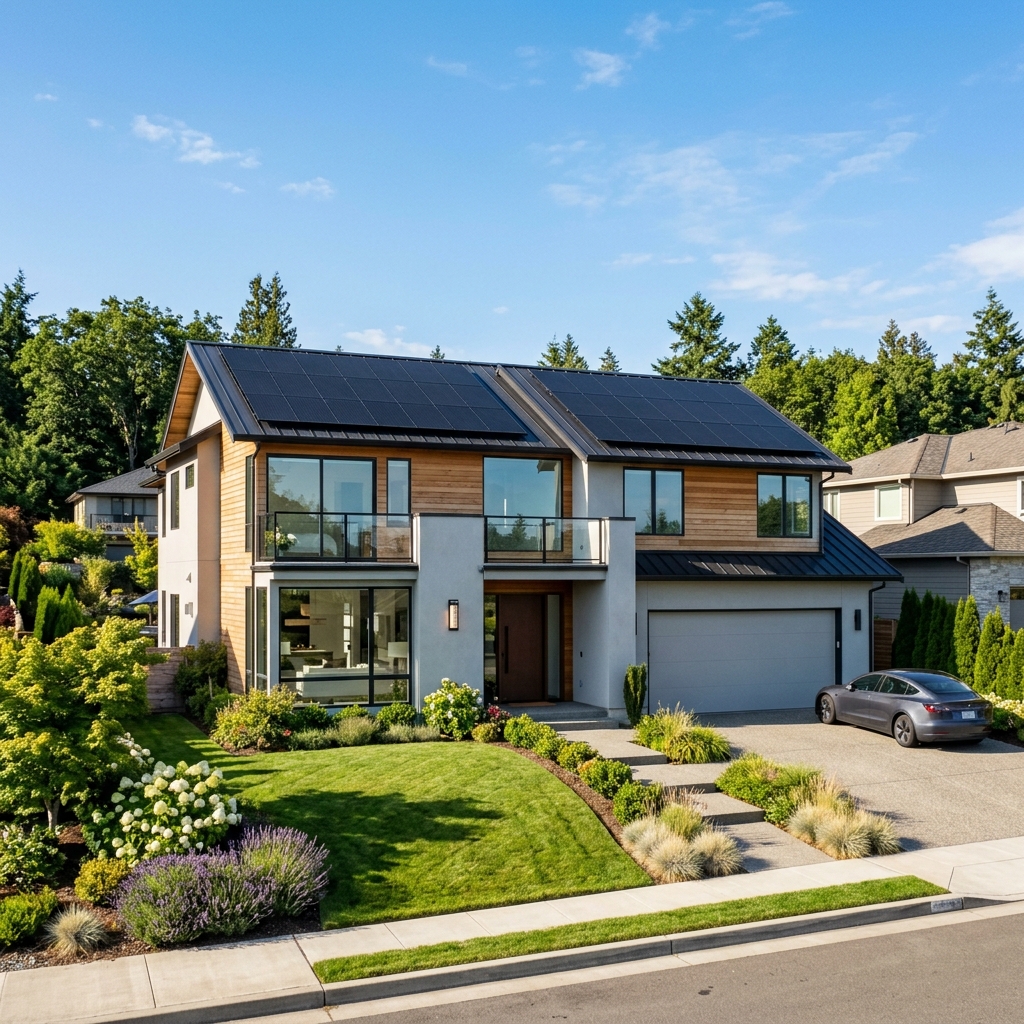 Solar panels on a roof